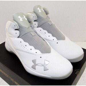 Men's Under Armour UA LOCKDOWN White Gray Basketball Shoes 1269281-102 Size 11.5